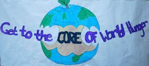 Trinity Hall's banner, designed and created by students, won third place in the event's annual banner contest.  Photo by Lily Scott