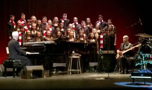Trinity Hall's Glee Club and CBA's Men's Choir performing at the CBA Jazz Series with David Benoit on Dec 3. Photograph courtesy of John Sanfratello