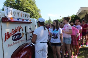 The student body president and vice-president arranged for a surprise visit from an ice cream truck on May 29. 