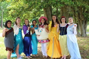 Students dressed up as beloved childhood characters to entertain students from Mother Teresa Regional School during the Pinkies Up Princess Tea Party on May 28. Photo by Melissa Whelan. 
