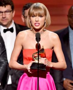 Taylor Swift became the first female to win two Grammy awards for Best Album at the 2016 Grammy Awards. 